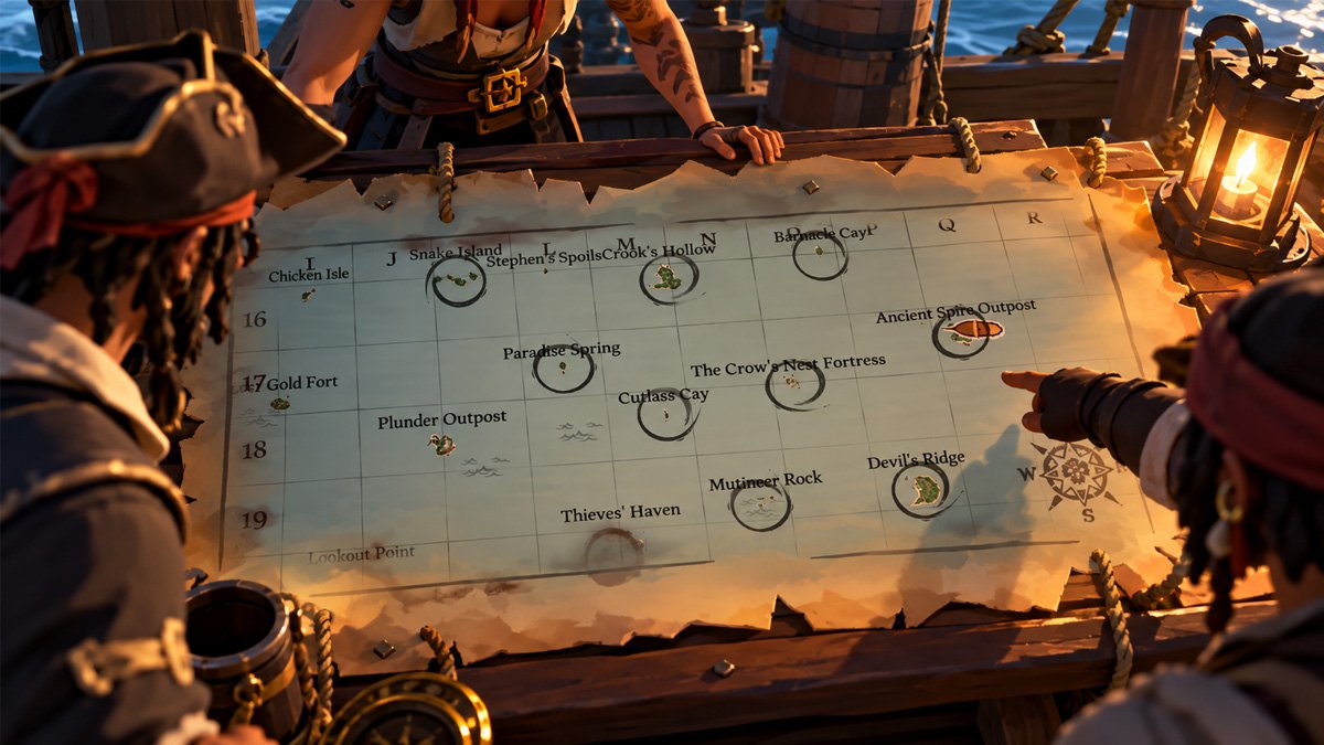 Sea of Thieves Map Table used for navigation