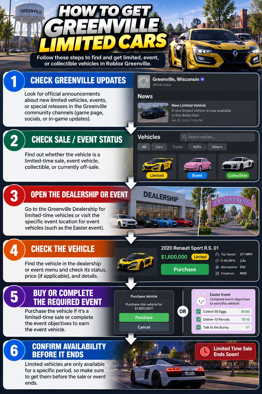 How to get limited cars in Roblox Greenville