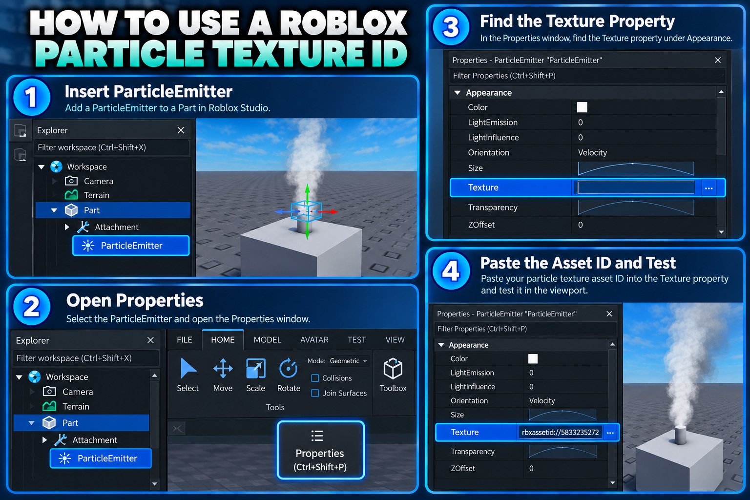 How to use a Roblox particle texture ID in ParticleEmitter
